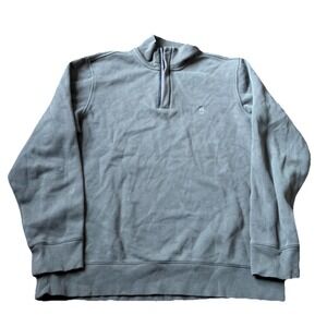 Brooks Brothers Sweater Mens L Quarter Zip Logo Fleece Green Pullover